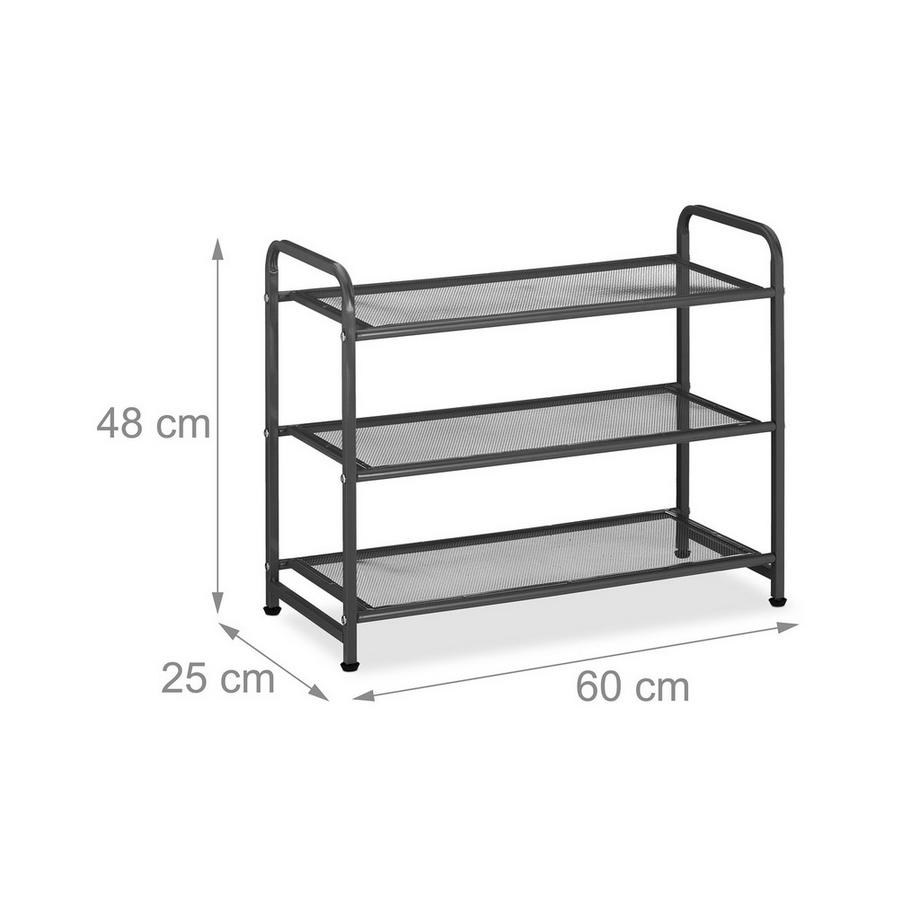 B2X Ripiano per scarpe in metallo nero  