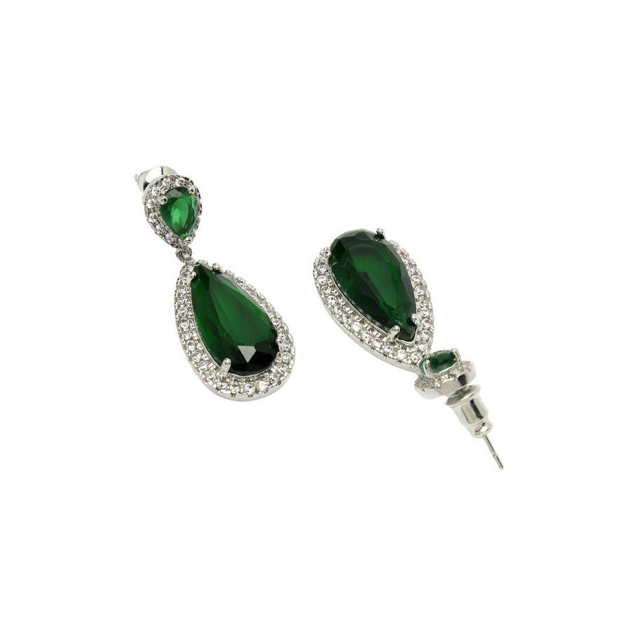 AVANT-GARDE PARIS  Diva Kollektion Zirkonia-Tropfenohrringe in Grün 