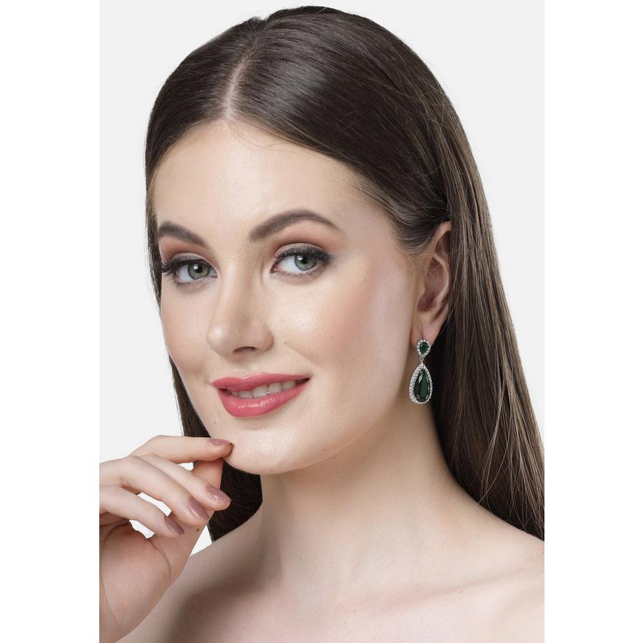 AVANT-GARDE PARIS  Diva Kollektion Zirkonia-Tropfenohrringe in Grün 