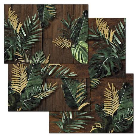 trendform Sets de table en papier TROPICAL GOLD 4 x 12 feuilles  