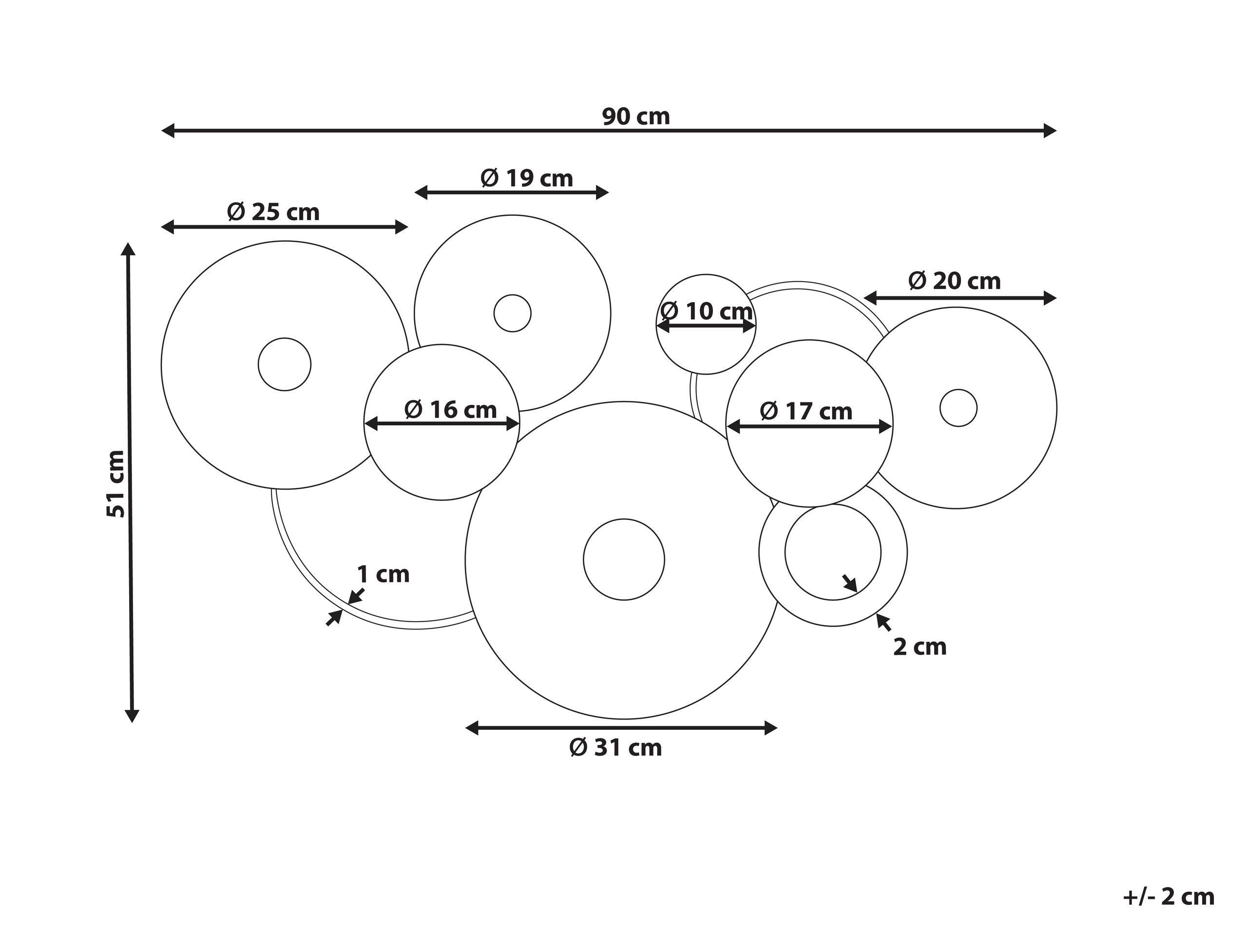 Beliani Wanddekoration aus Eisen Modern ACTINIUM  