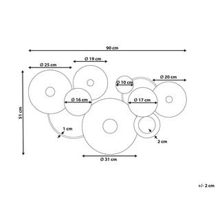 Beliani Wanddekoration aus Eisen Modern ACTINIUM  