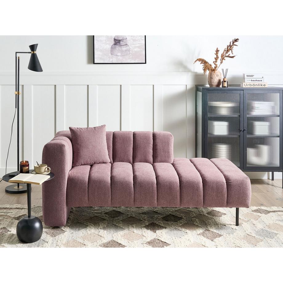 Beliani Chaise longue côté gauche en Tissu Glamour LANNILS  