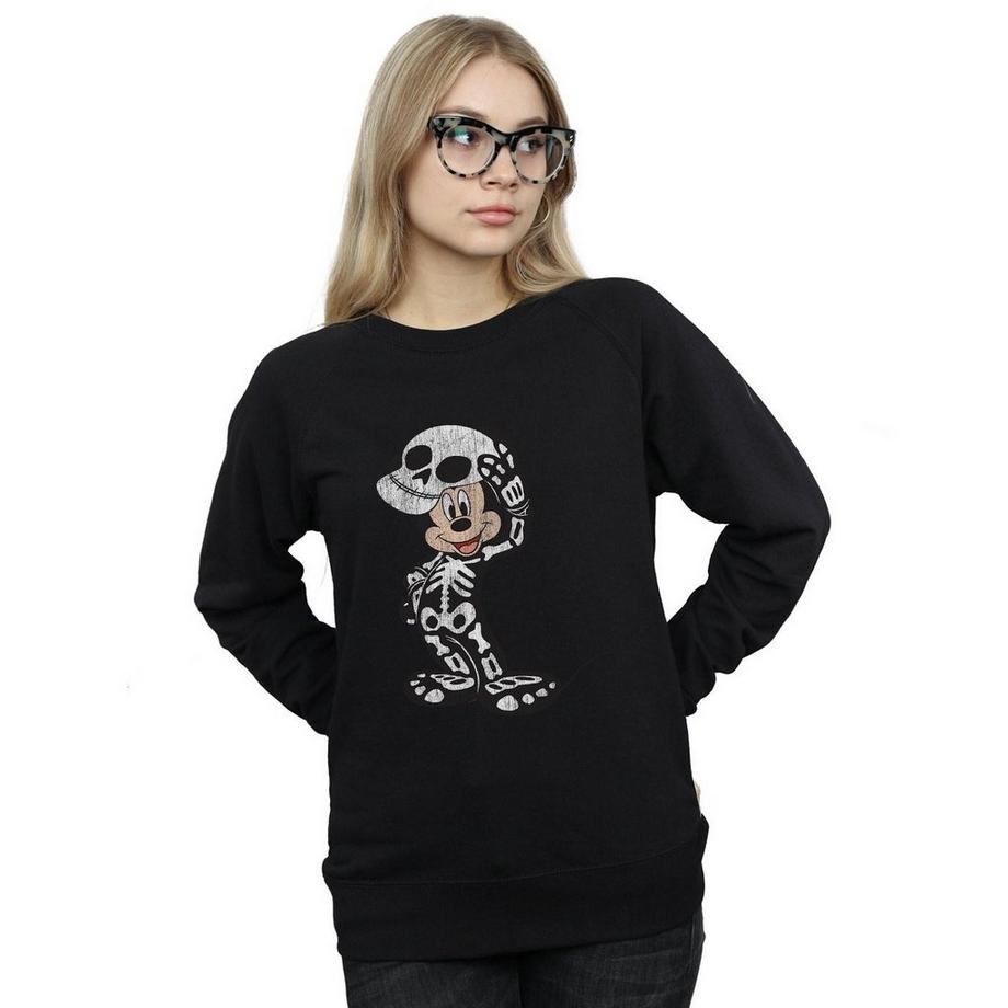 Disney Mickey Mouse Squelette Col Rond Sweatshirt  