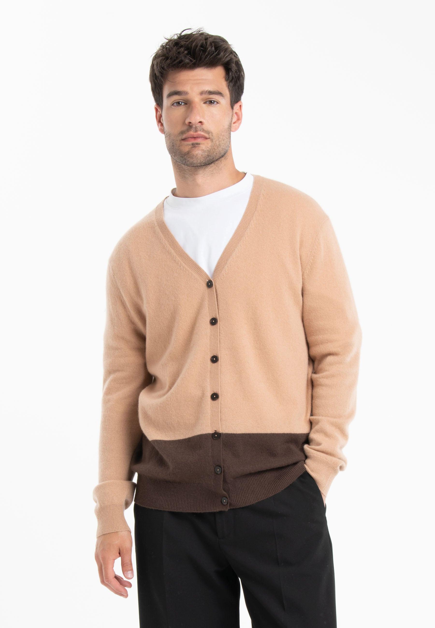 Studio Cashmere8  GABI 6 Cardigan col V bicolore - 100% cachemire 