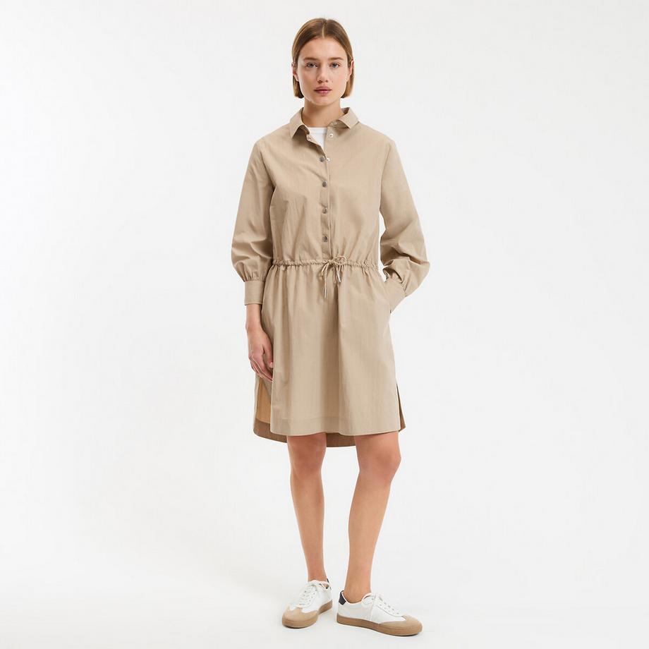 Robe courte manches longues à taille coulissée