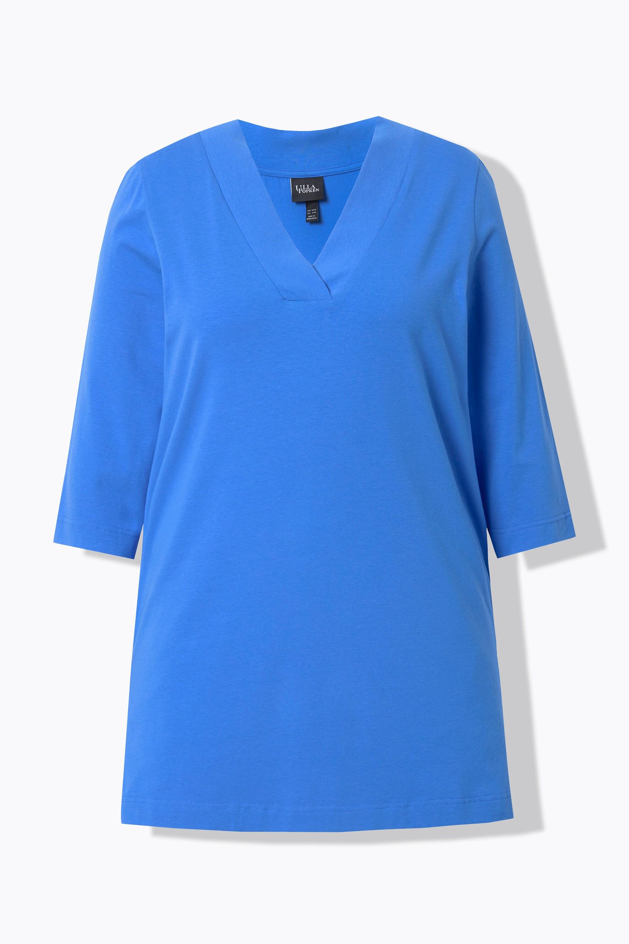 Ulla Popken  Longshirt, A-Linie, V-Ausschnitt, 3/4-Arm 