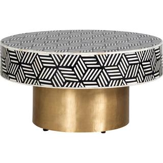 mutoni Table basse Bliss noir blanc or 90  