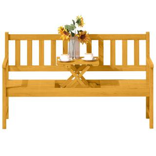 Northio Panca da giardino in legno a 2 posti, resistente alle intemperie con schienale e braccioli, capacità di carico 320 kg, 149 x 56,5 x 89 cm, teak  