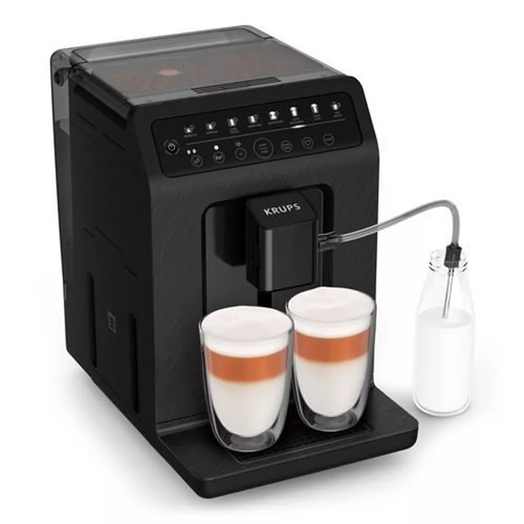 Krups – Evidence Eco-Design EA897B10 Automatische Cappuccino- und Espressomaschine 1450 W Schwarz, Schiefergrau