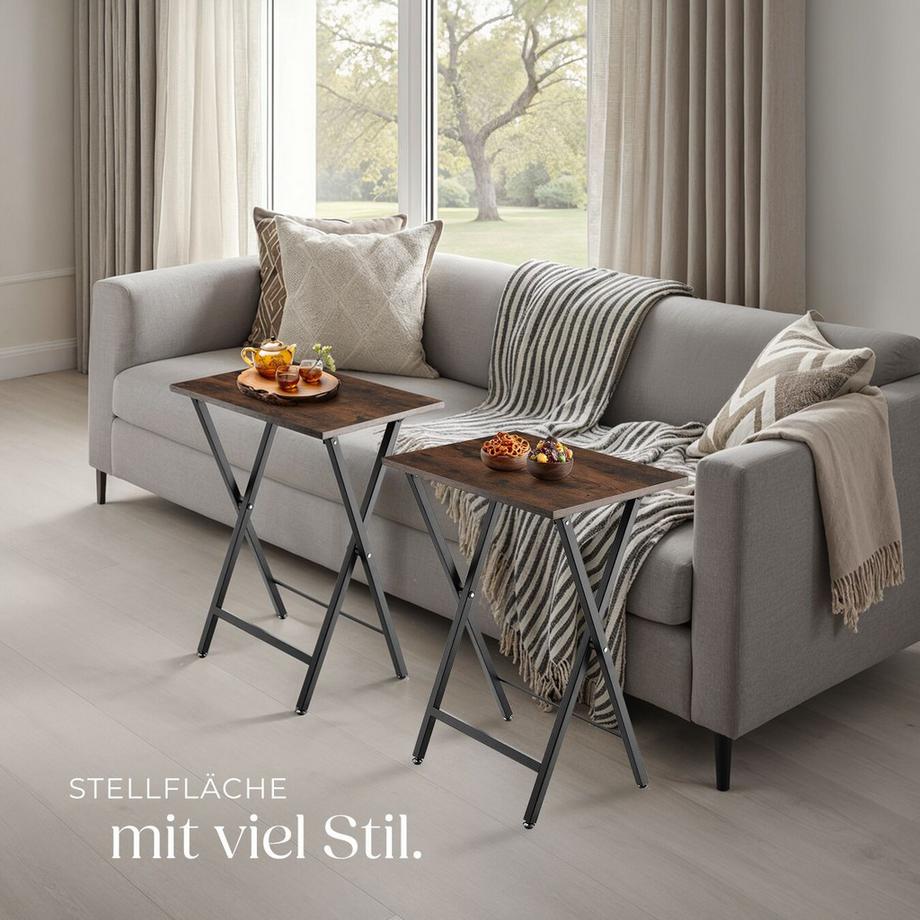 Tectake Set di 2 tavolini Phoenix  Pieghevoli  