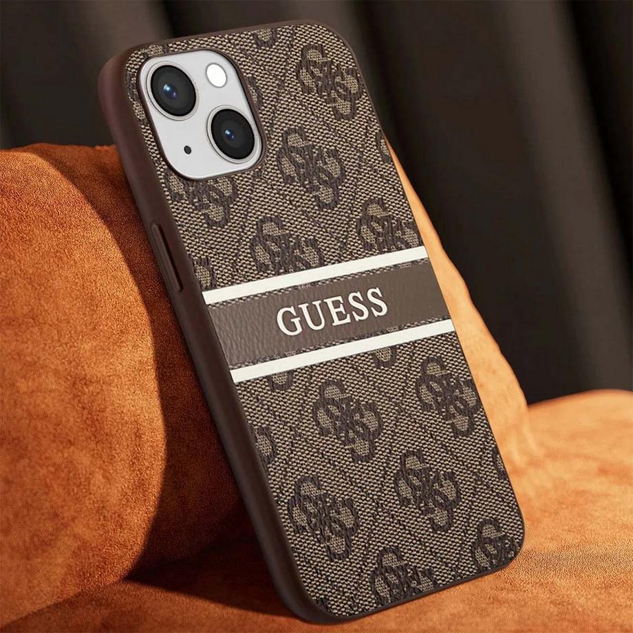 GUESS  Cover per iPhone 13 Mini PU 4G Stripe 