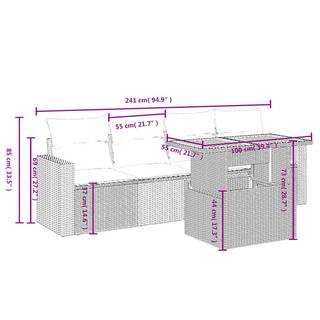 VidaXL Ensemble de canapés de jardin rotin synthétique  