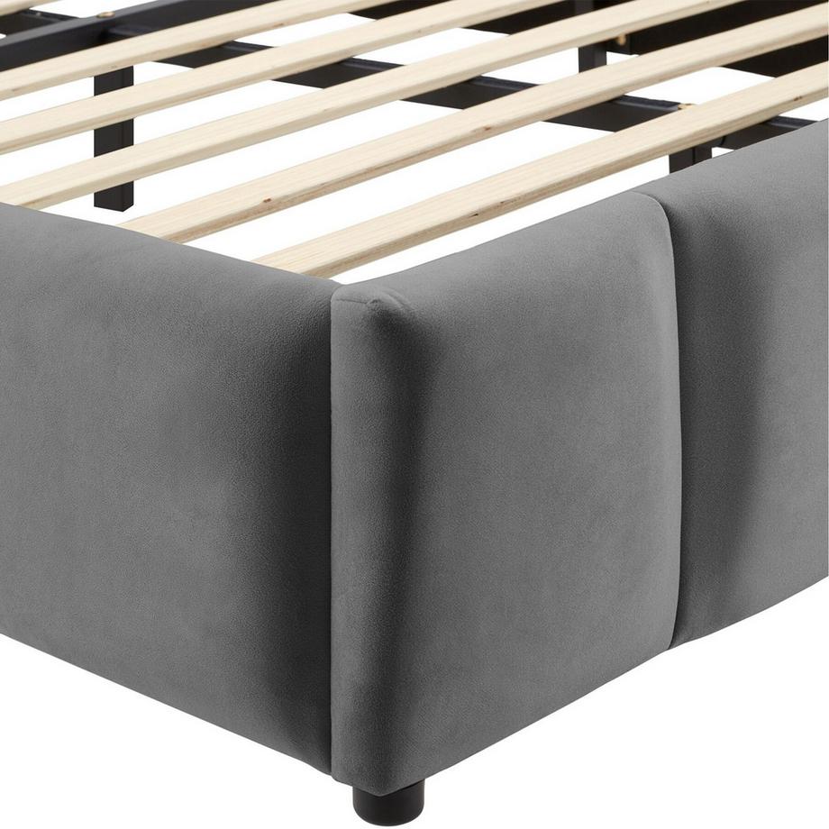 Tectake Lit rembourré Shirley Revêtement en velours avec motif matelassé  