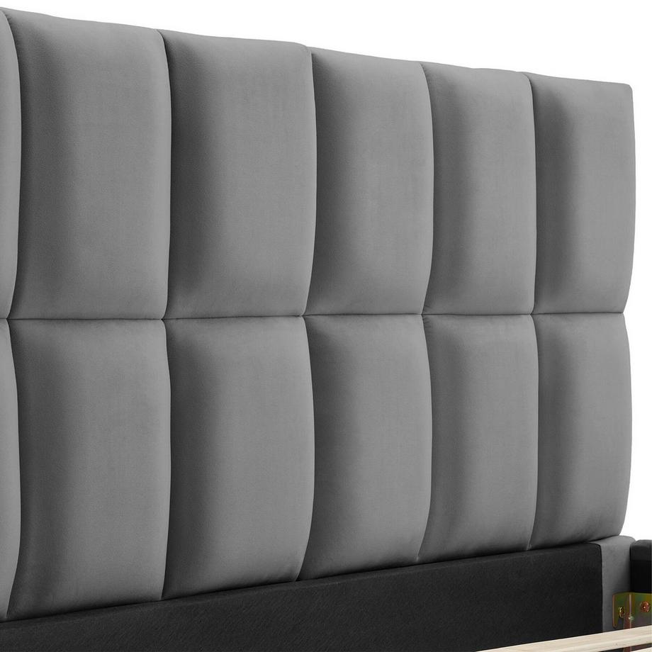 Tectake Lit rembourré Shirley Revêtement en velours avec motif matelassé  