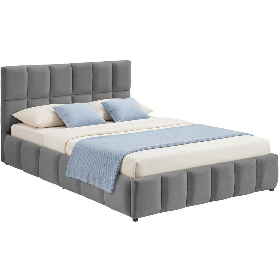 Tectake Lit rembourré Shirley Revêtement en velours avec motif matelassé  