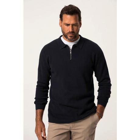 JP1880  Maglione polo in maglia punto Milano con maniche lunghe 