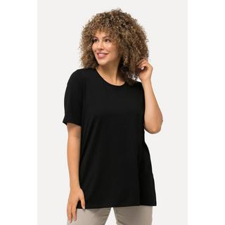 Ulla Popken  T-shirt dal taglio svasato con scollo a girocollo e mezze maniche 