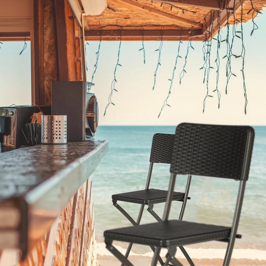 B2X Tabouret de bar pliant BASTIAN lot de 2  