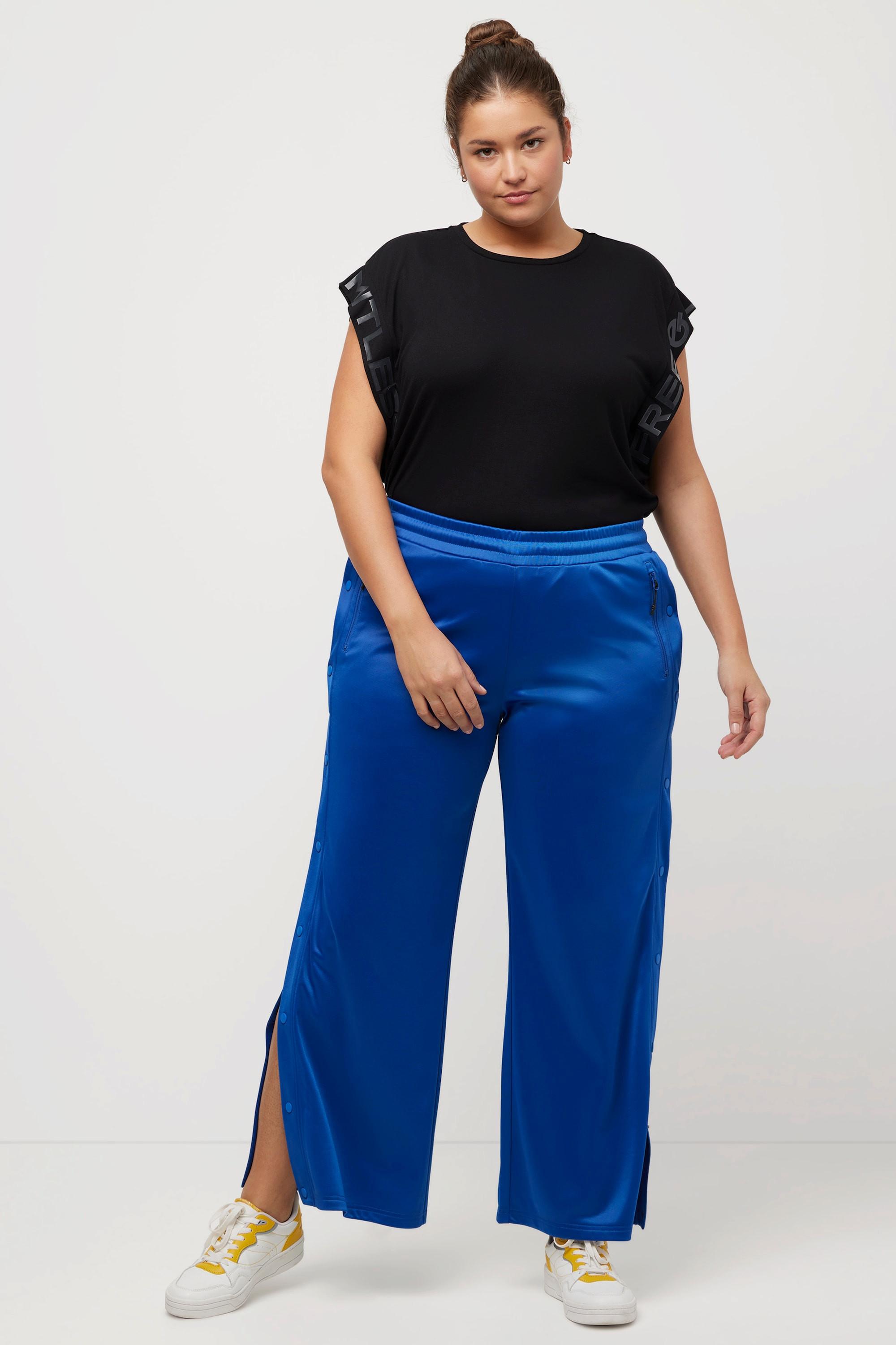 Ulla Popken Jogginghose Knöpfe Weites Bein Recycelt  