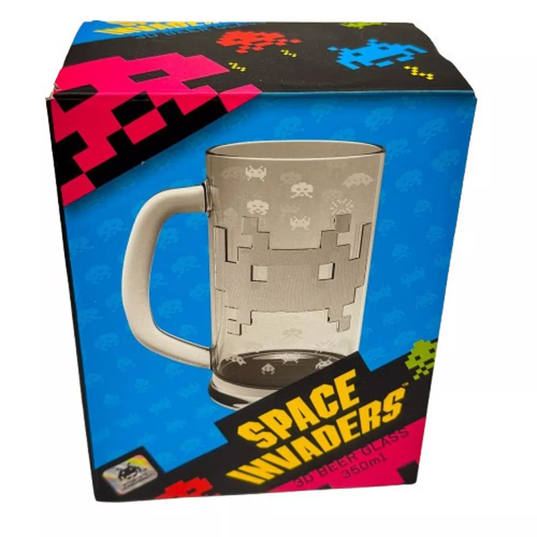 Mad Monkey Space Invaders Beer Glass - 350ml in Clear