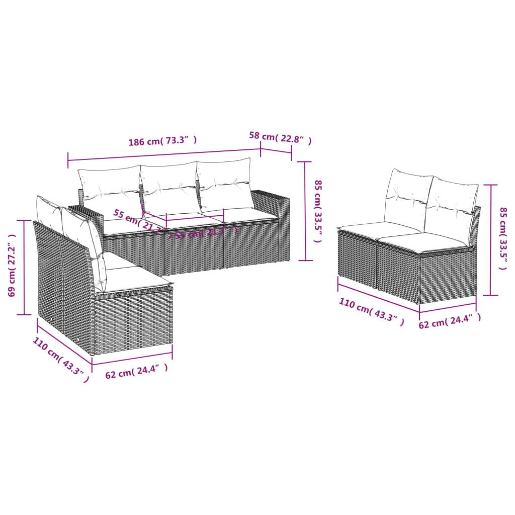 VidaXL Ensemble de canapés de jardin rotin synthétique  