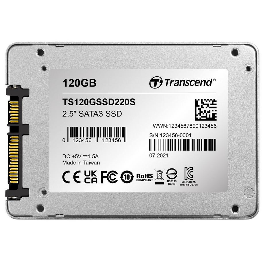 Transcend  SSD da 2,5" SSD220S SATA3 500/300 MB/s 120Gb 