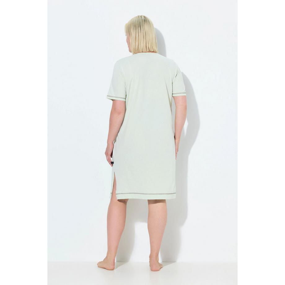 Ulla Popken Grand T-shirt Imprimé Col V Manches Courtes  