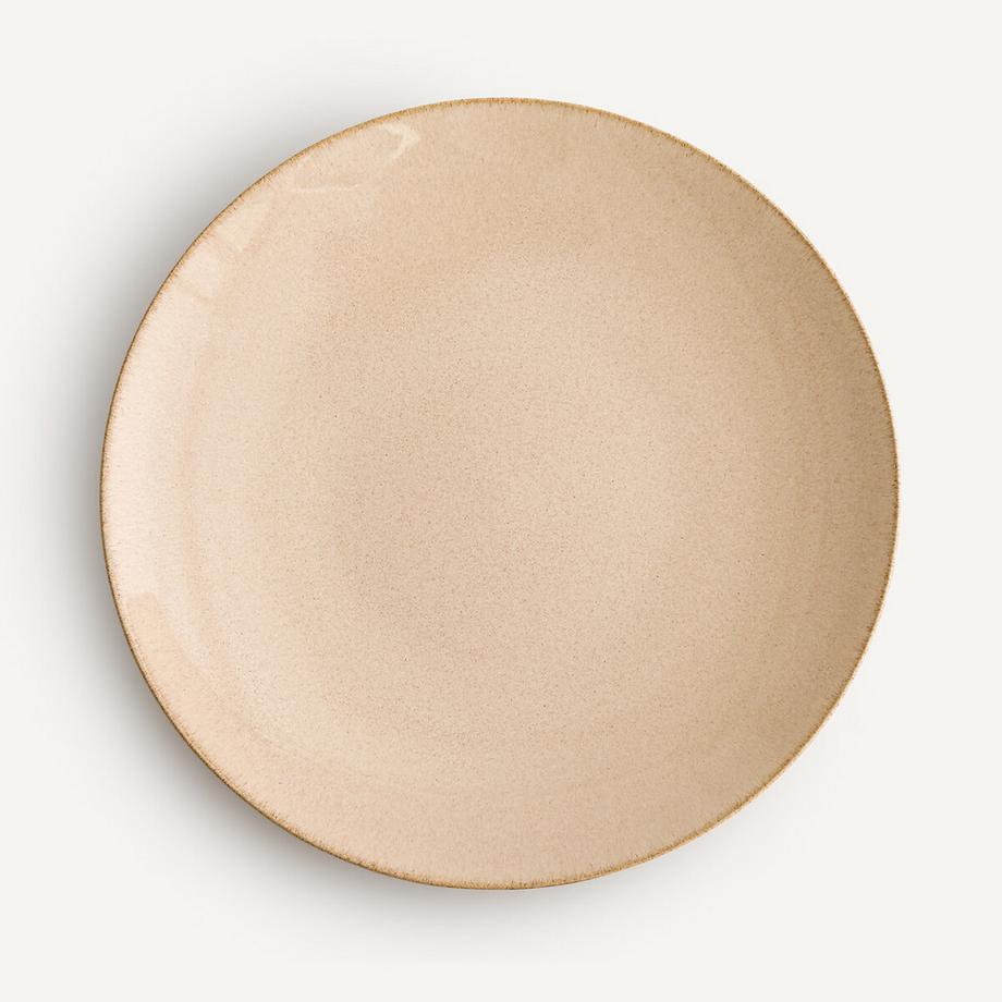 Set aus 4 flachen Tellern aus emailliertem Steingut