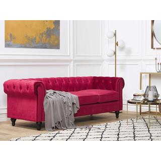 Beliani 3 Sitzer Sofa aus Samtstoff Glamourös CHESTERFIELD  