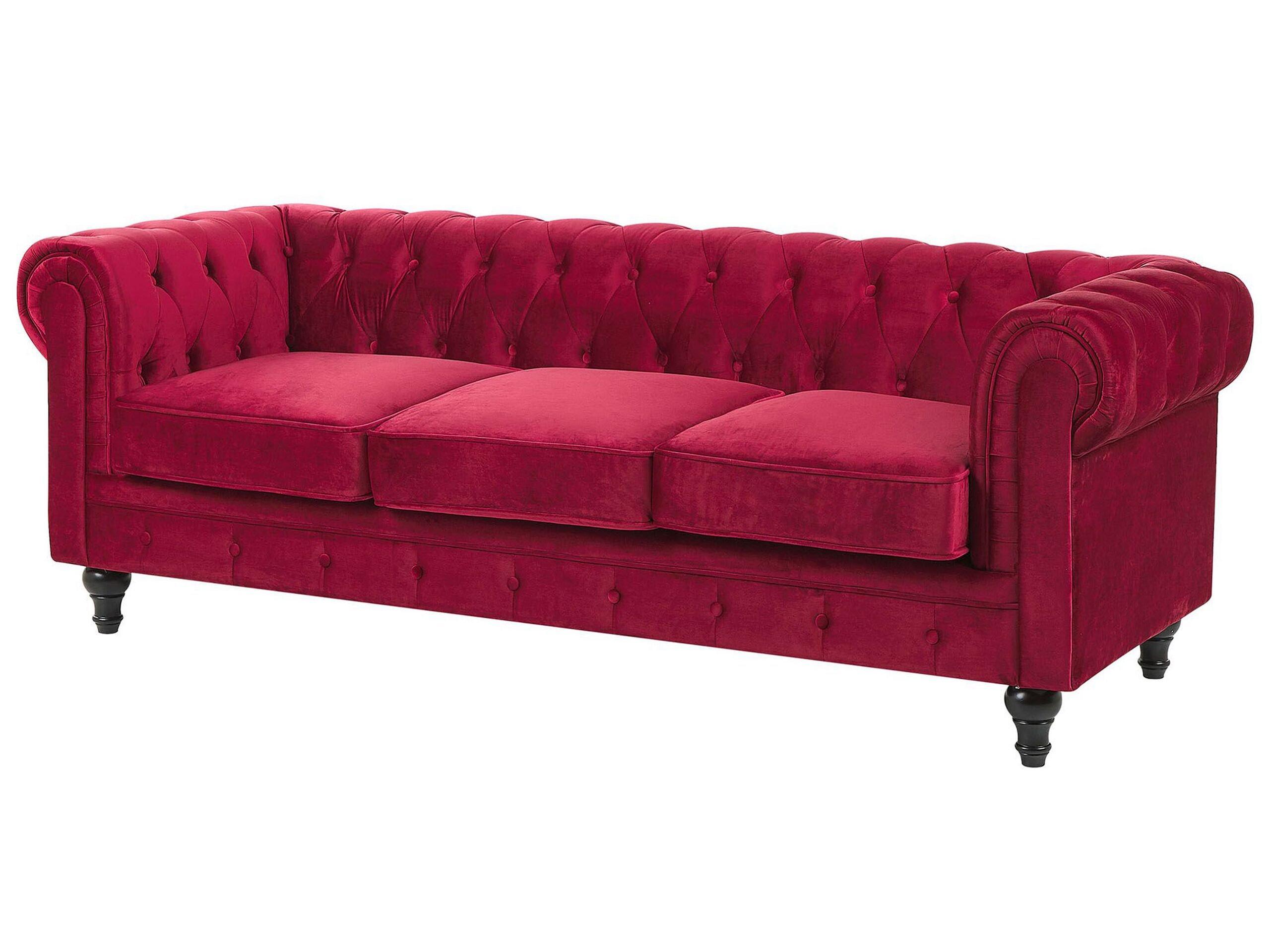 Beliani 3 Sitzer Sofa aus Samtstoff Glamourös CHESTERFIELD  