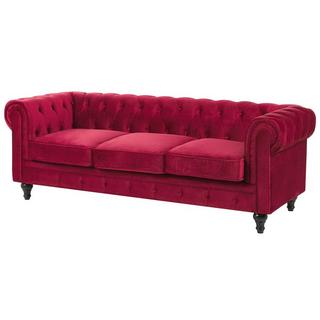 Beliani 3 Sitzer Sofa aus Samtstoff Glamourös CHESTERFIELD  