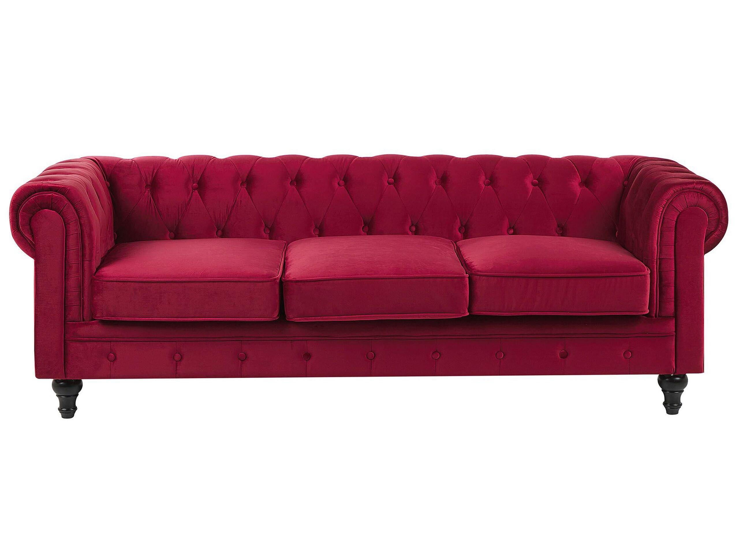 Beliani 3 Sitzer Sofa aus Samtstoff Glamourös CHESTERFIELD  