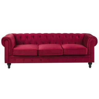 Beliani 3 Sitzer Sofa aus Samtstoff Glamourös CHESTERFIELD  