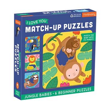 Match-Up Puzzle 2pcs  / Jungle Babies, Mudpuppy