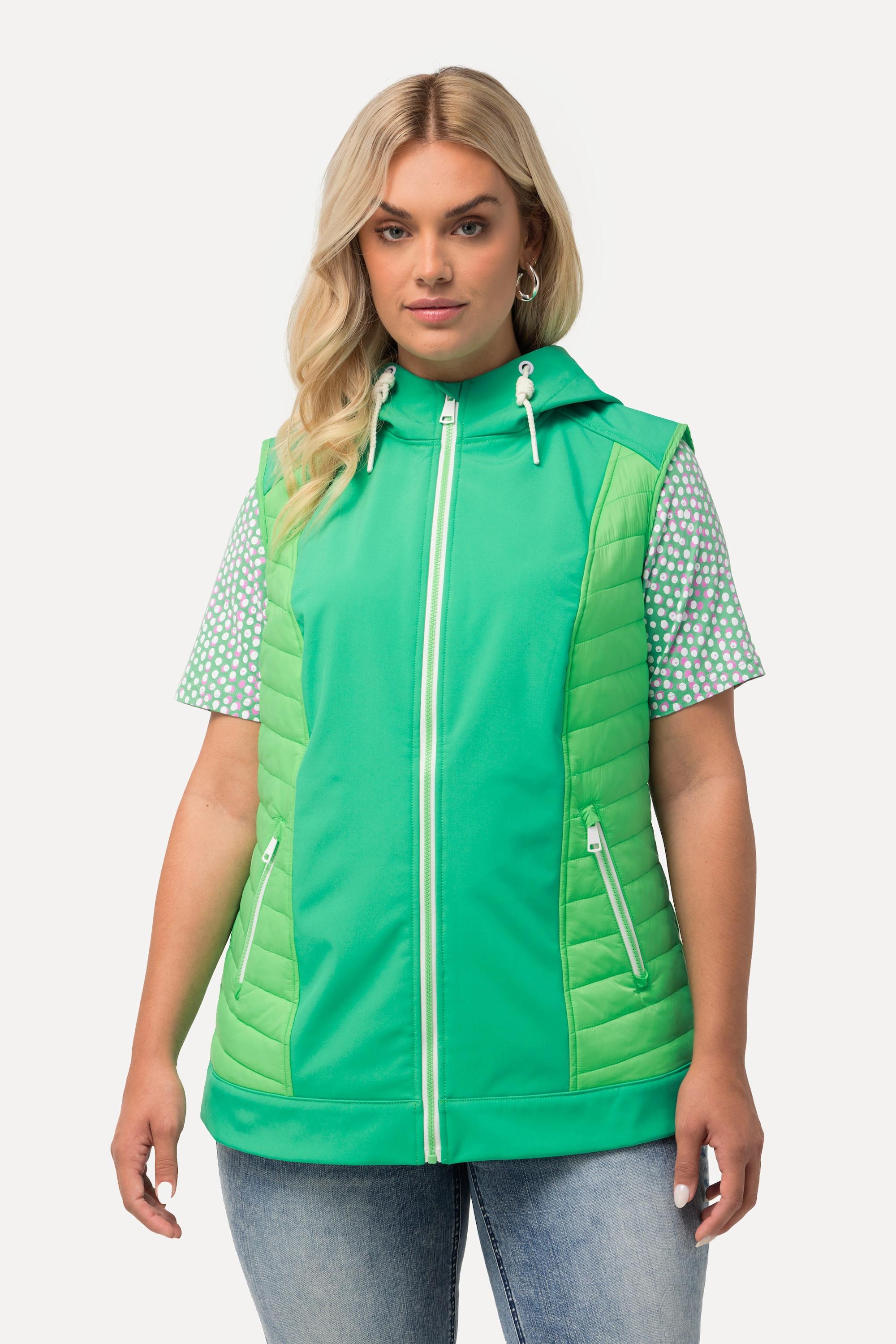 Ulla Popken HYPRAR Gilet Ibrido con Cappuccio Idrorepellente  
