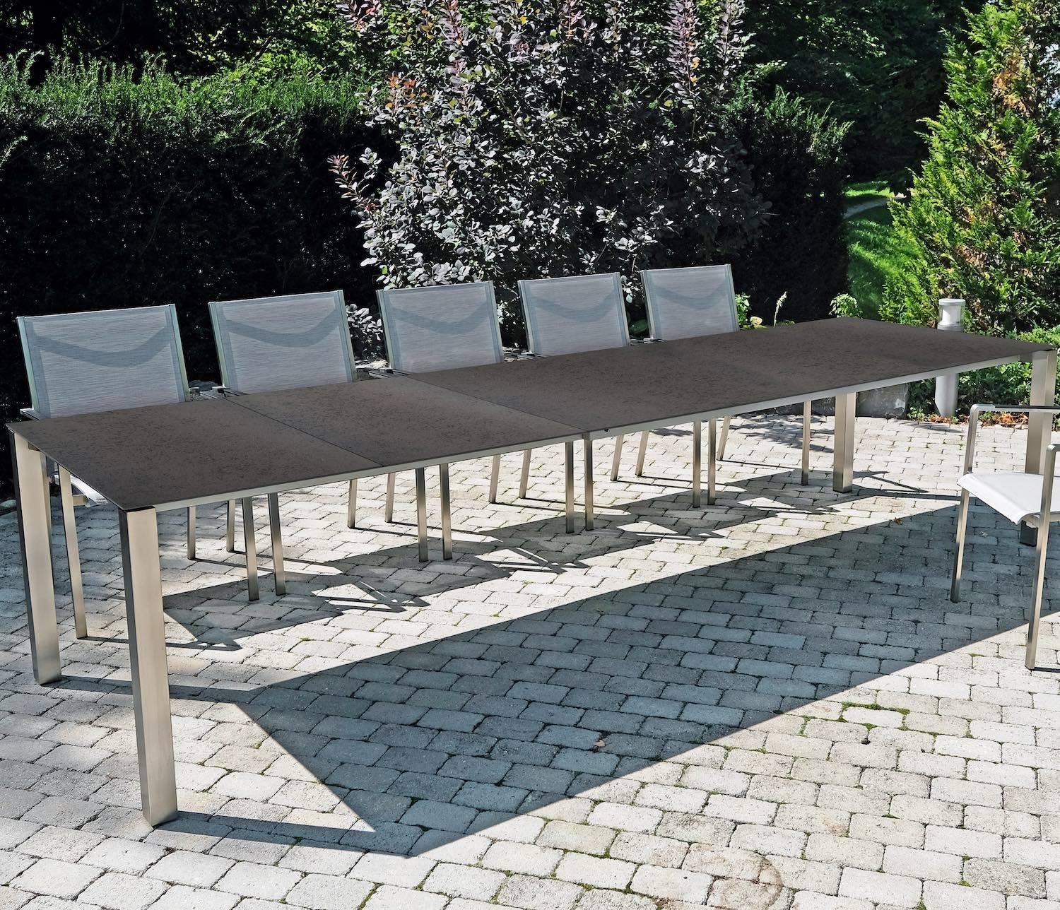 mutoni Table de jardin Nevio 20 anthracite moucheté 210-270x100  