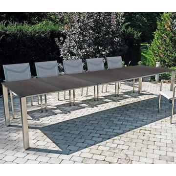 Table de jardin Nevio 20 anthracite moucheté 210-270x100