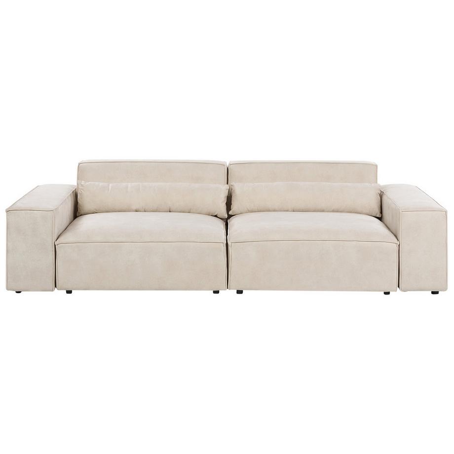 Beliani Sofa mit Ottomane aus Samtstoff  HELLNAR  