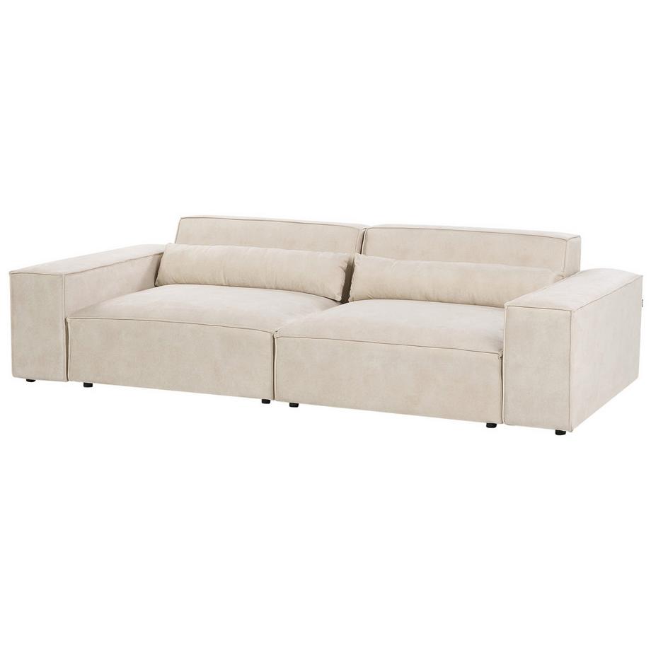 Beliani Sofa mit Ottomane aus Samtstoff  HELLNAR  