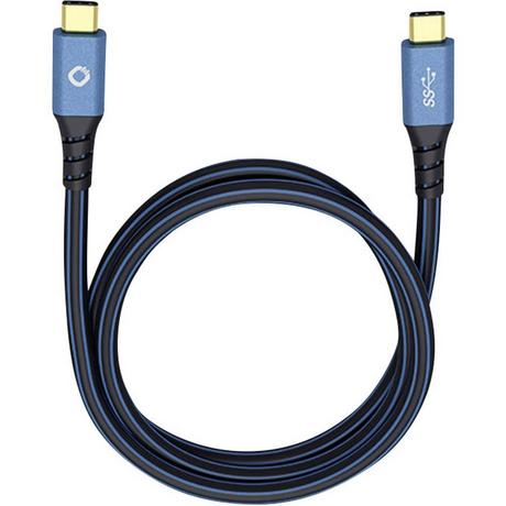 Oehlbach  USB-Kabel USB 3.2 Gen1 (USB 3.0 / USB 3.1 Gen1) USB-C® Stecker, USB-C® Stecker 0.50 m Blau vergoldete 