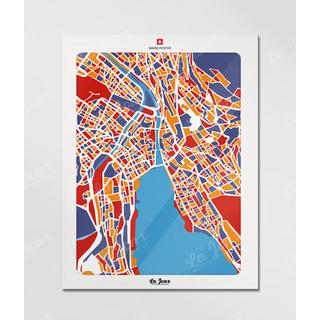 La-Jonx Carte de Zürich - Poster  