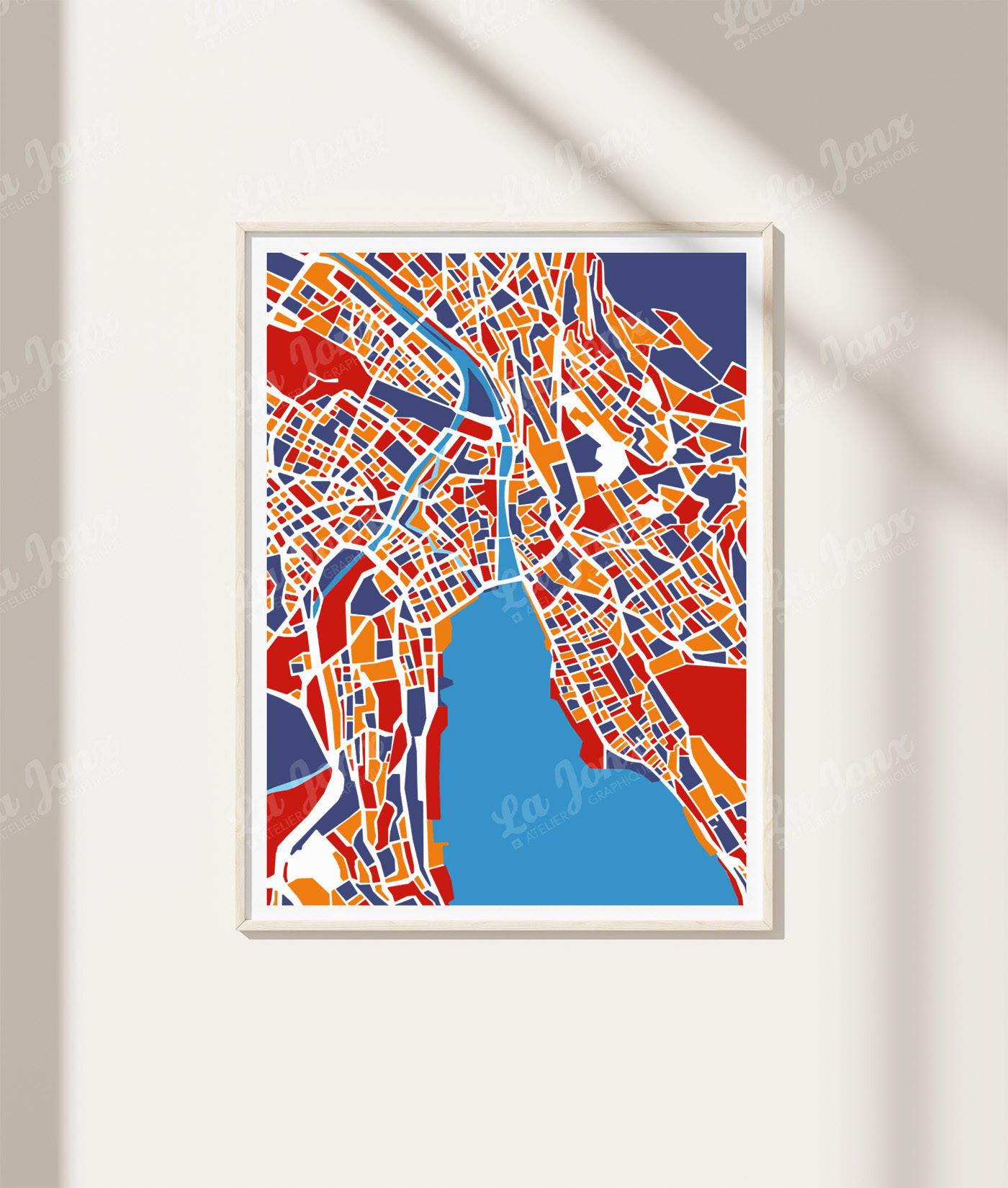 La-Jonx Carte de Zürich - Poster  