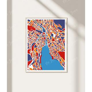 La-Jonx Carte de Zürich - Poster  