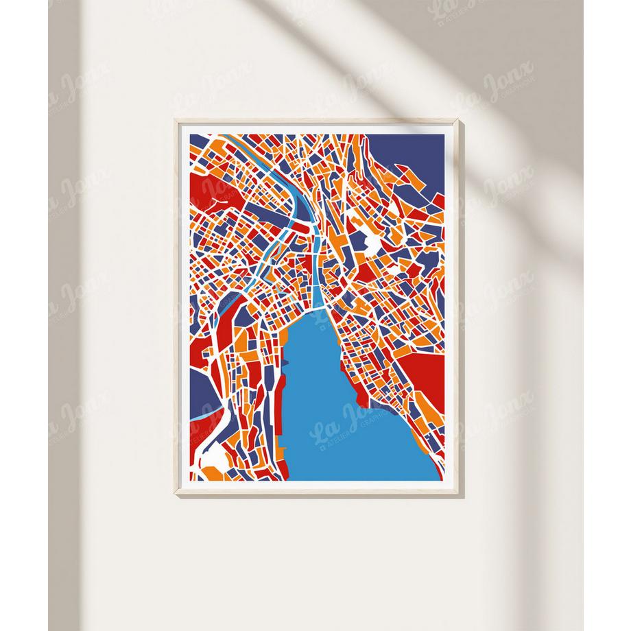 La-Jonx Carte de Zürich - Poster  