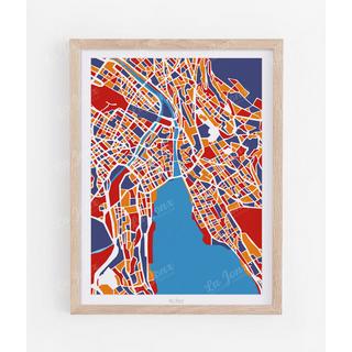 La-Jonx Carte de Zürich - Poster  