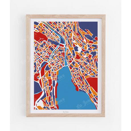 La-Jonx Carte de Zürich - Poster  