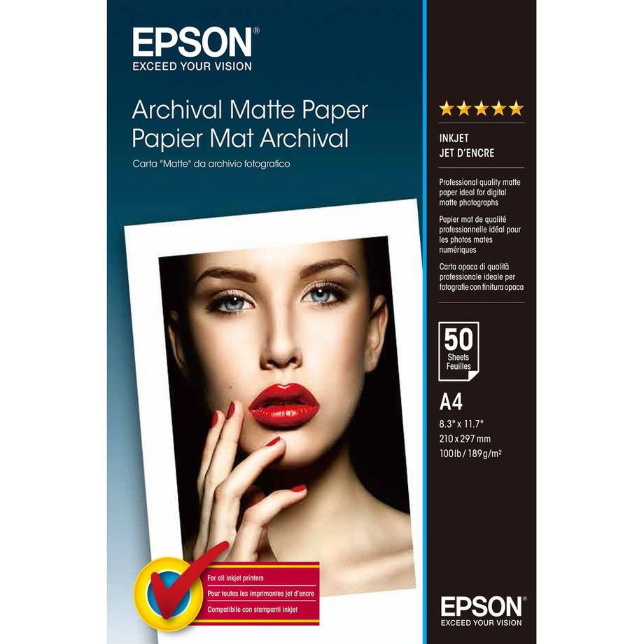 EPSON Archival Matte Paper  Carta fotografica DIN A4 192 g/m² 50 Foglio Opaca  