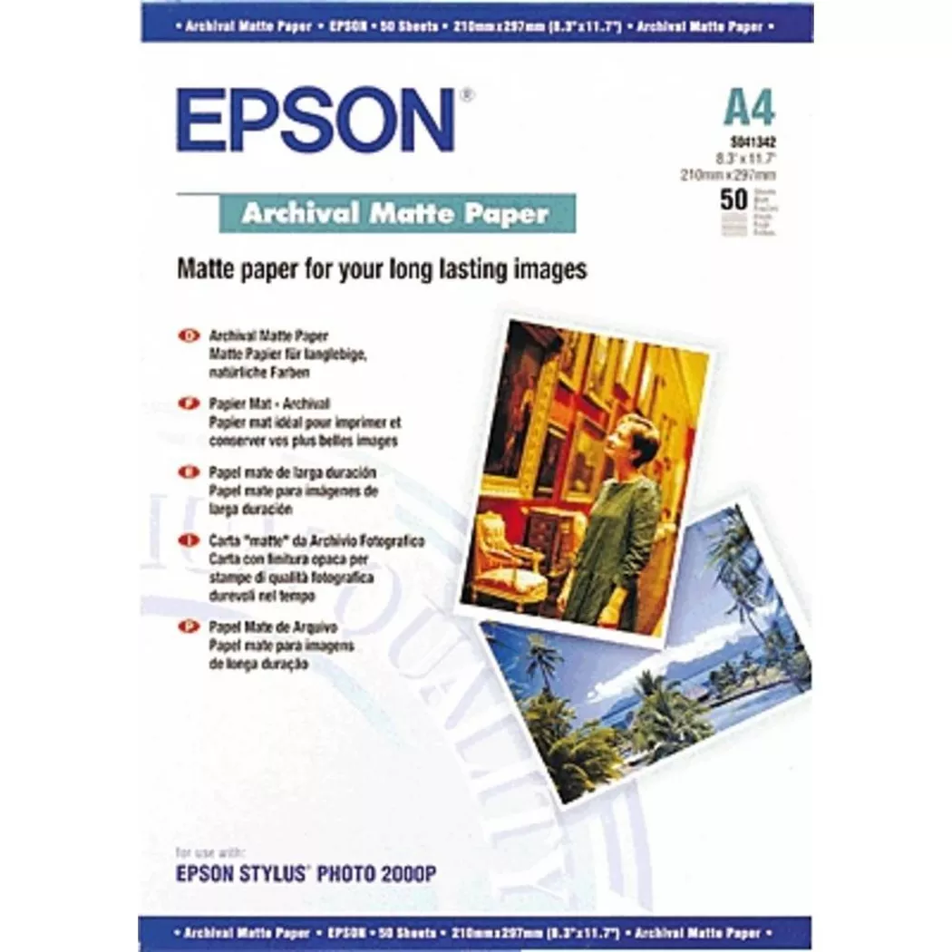 Epson A4 Archival Matte Photo Paper 189gsm, 50 sheets