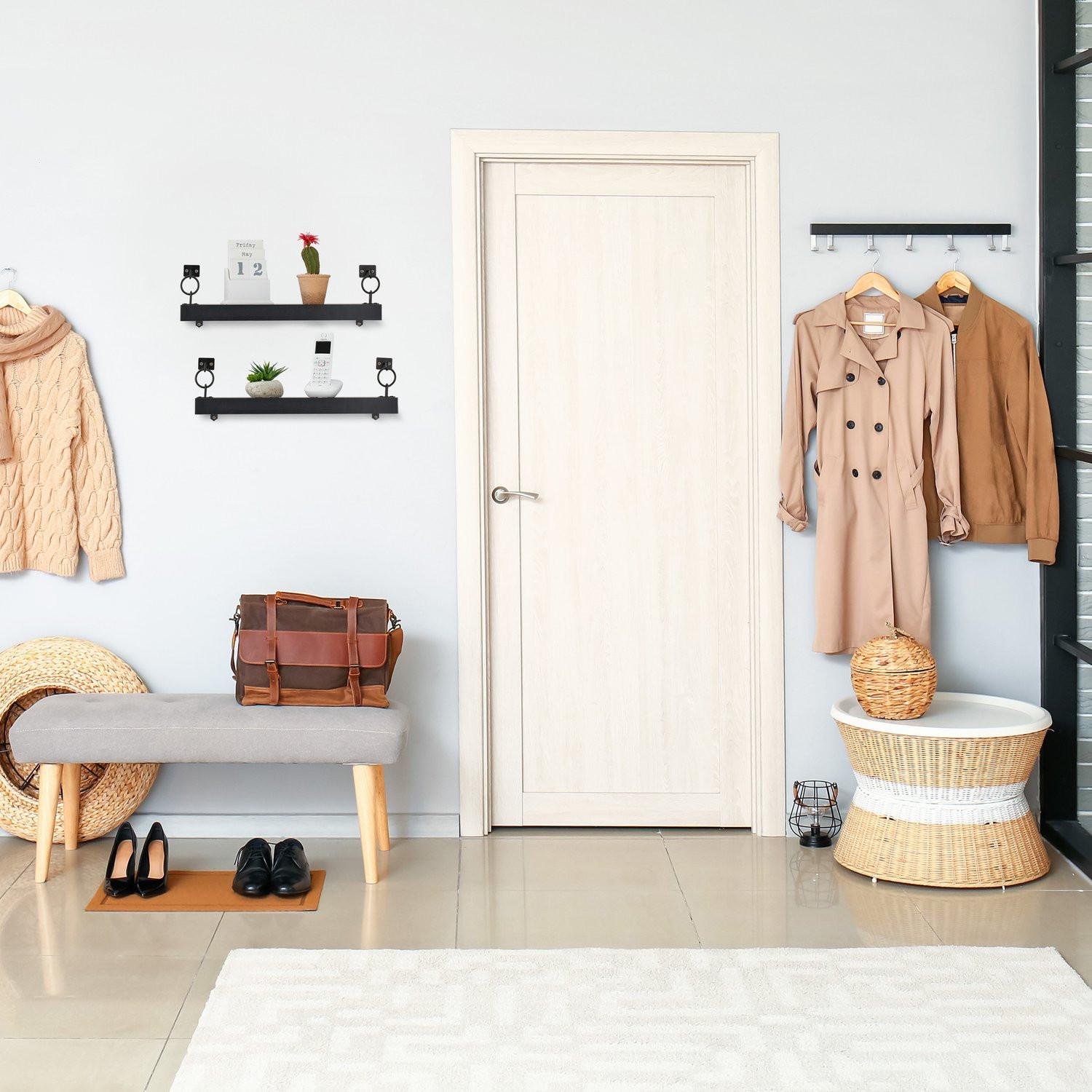 B2X Schwarzes Wandregal im 2er-Set  